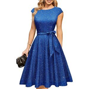 Dresstells Women's Glitter_royalblueModest Vintage Cocktail Formal Party Dresses